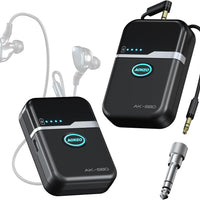 AOKEO AK-680 Wireless In Ear Monitor System,5.8G Professional Stereo IEM Monitoring with Transmitter & Bodypack Receiver,Ultra Low Latency Auto Sync Pairing for Live Stage,Band,Singer,Studio Recording