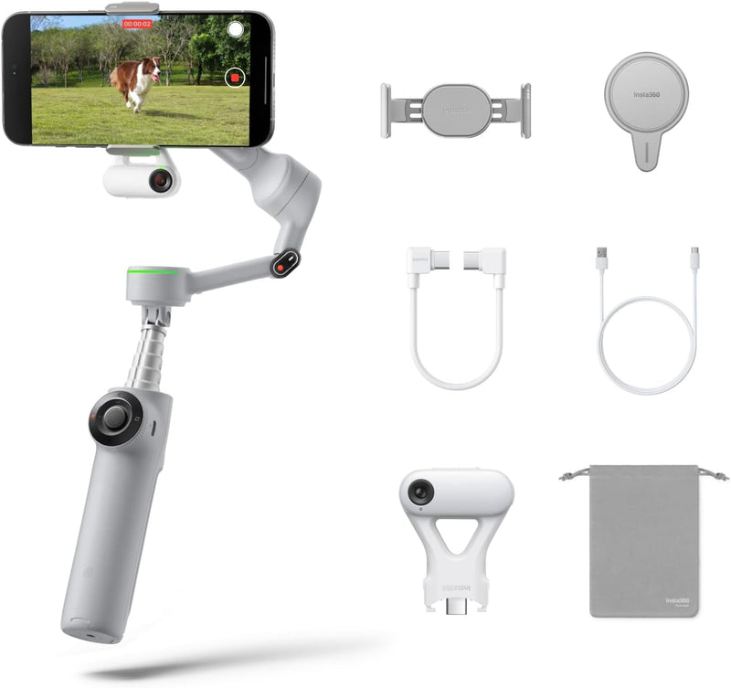 Insta360 Flow 2 Pro - Summit White — Estabilizador gimbal para celular con IA
