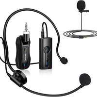 KIMAFUN Wireless Lavalier Microphone System, Wireless 2.4GHz Lapel Mics Handheld Mic 2 in 1 for Teaching, Teachers, Speech, Tour Guiding, Speaker, Amplifier, PA System, Broadcast, KM-G70(1TX1RX)