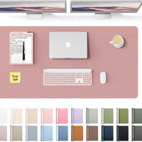 YSAGi Leather Desk Protector, Office Mat, Large Mouse Mat, Non-Slip PU Leather Blotter, Laptop Pad, Waterproof Writing Pad for Office and Home (Pale Mauve, 47.2" x 23.6")