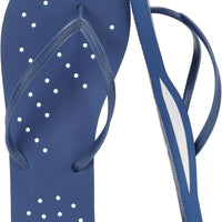 STQ Mens Shower Shoes Quick Dry Flip Flops Drain Holes Navy Blue Size 9