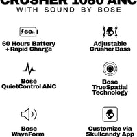 Skullcandy Crusher 1080 ANC Headphones with Sound by Bose - Cement