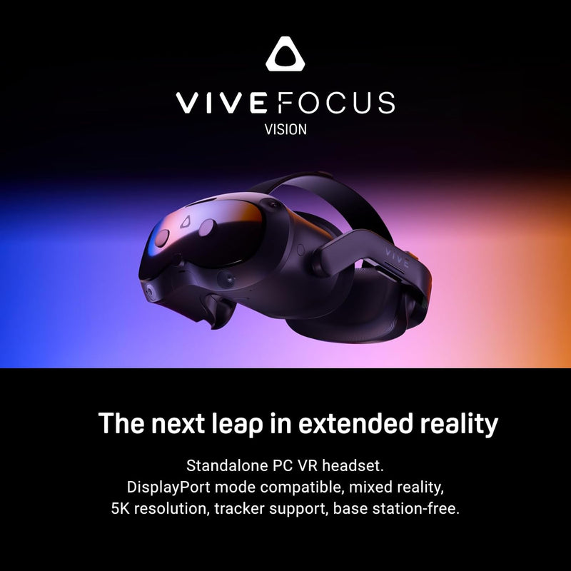 HTC Vive Focus Vision - Visor de Realidad Mixta y PC VR (con controles)