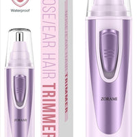 Ear and Nose Hair Trimmer Clipper - 2026 Professional Painless Eyebrow & Facial Hair Trimmer for Men Women, Battery-Operated Trimmer with IPX7 Waterproof, Dual Edge Blades for Easy Cleansing Lavender