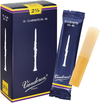 Vandoren CR1025 Bb Clarinet Traditional Reeds Strength 2.5; Box of 10