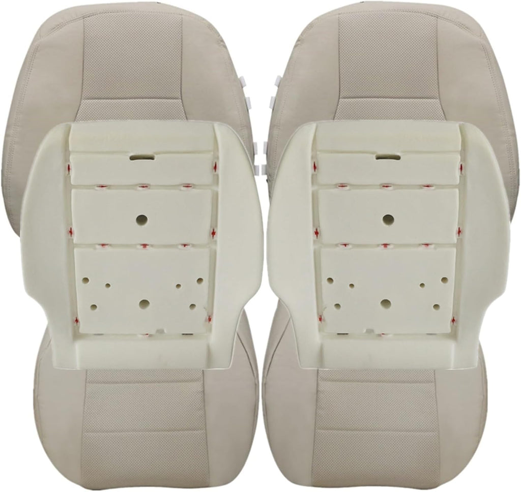 NLQR Driver & Passenger Bottom & Top & Foam Cushion Replacement Leather Seat Cover Tan fit for Mercedes Benz GLK250 GLK280 GLK300 GLK350 2008-2015 C250 C300 C350 C350e C400 2008-2014