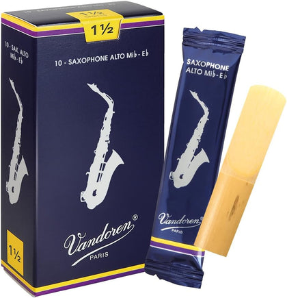 Vandoren SR2115 Alto Sax Traditional Reeds Strength 1.5; Box of 10