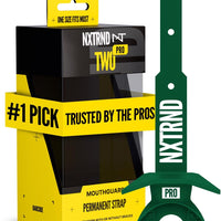Nxtrnd Two Pro Football Mouth Guard, Permanent Strap, Fits Adult & Youth (Dark Green)
