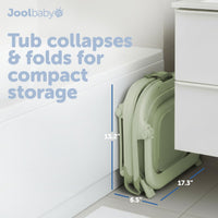 Jool Baby Bañera Plegable Portátil para Bebé con Termómetro Sage