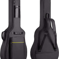CAHAYA 41 In Acoustic Guitar Bag 0.35 In Thick Padding Water Resistent Soft Guitar Case Dual Adjustable Shoulder Strap Gig Bag with Back Hanger Loop, Black CY0152