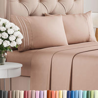 Queen Size 4 Piece Sheet Set - Comfy Breathable & Cooling Sheets - Mauve