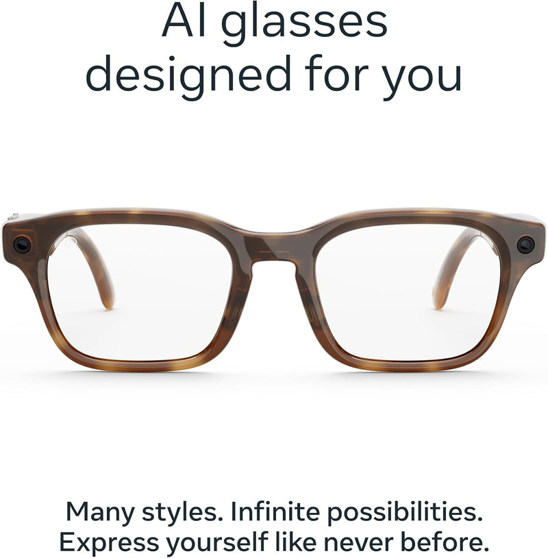 Meta Adventurer - Tortoise / Clear — Lentes AI con cámara y audio