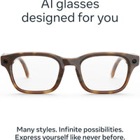 Meta Adventurer - Tortoise / Clear — Lentes AI con cámara y audio