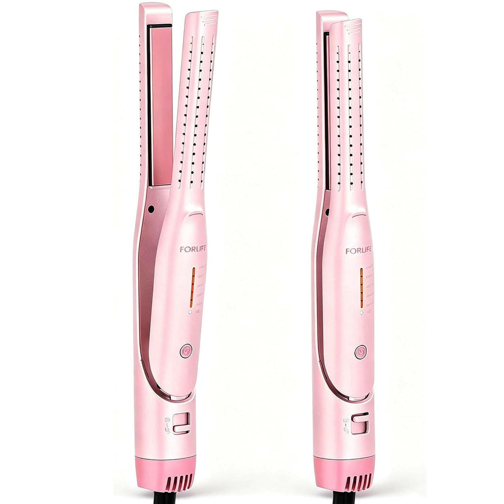 FORLIFA Curling Iron for Short Hair, Cool Curl Pencil Flat Iron, 2-in-1 Hair Curler and Straightener for Short Hair, Pixie Cut and Edges, 360° Cool Airflow Styler, Dual Voltage, Auto Shut-Off
