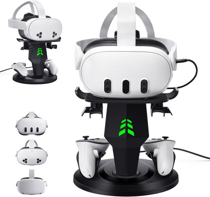 VR Charging Dock for Meta Quest 3, Quest 3S, Quest 2, VR Accessories