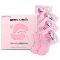grace & stella Award Winning Under Eye Mask - Reduce Dark Circles, Puffy Eyes, Undereye Bags, Wrinkles - Gel Under Eye Patches - Birthday Gifts for Mom - Vegan Cruelty-Free (48 Pairs, Pink)