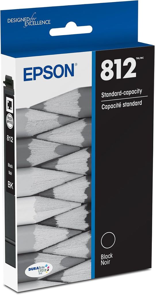 EPSON 812 DURABrite Ultra Ink Standard Capacity Black Cartridge (T812120-S) Works with WorkForce Pro WF-7310 ,7820, 7840, EC-C7000