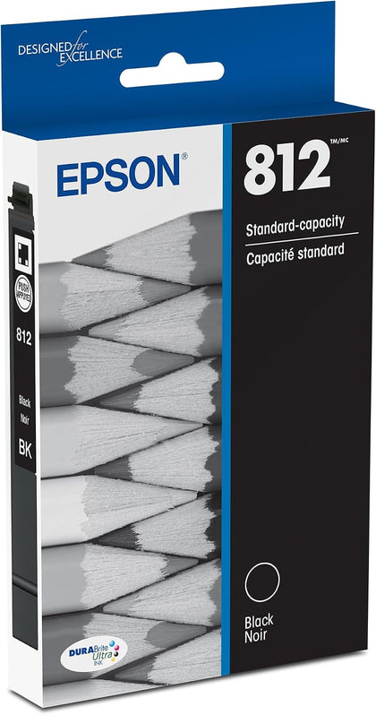 EPSON 812 DURABrite Ultra Ink Standard Capacity Black Cartridge (T812120-S) Works with WorkForce Pro WF-7310 ,7820, 7840, EC-C7000