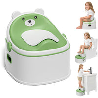 3-in-1 Toddler Potty Training Toilet for Boys & Girls - Convertible Potty Chair with Step Stool for Toddlers 1-3, Anti-Slip Design Toddler Toilet Seat - Removable & Easy to Clean