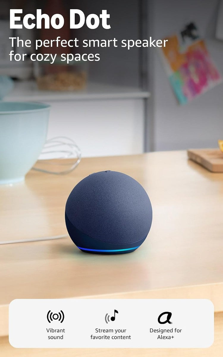 Echo & Alexa Amazon Echo Dot (newest model) - Vibrant sounding speaker, Designed for Alexa+, Great for bedrooms, dining rooms and offices, Deep Sea Blue