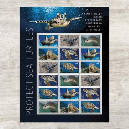 Protect Sea Turtles 2024 (2 Sheets of 18) Commemorative First-Class Mail Forever Postage Stamps