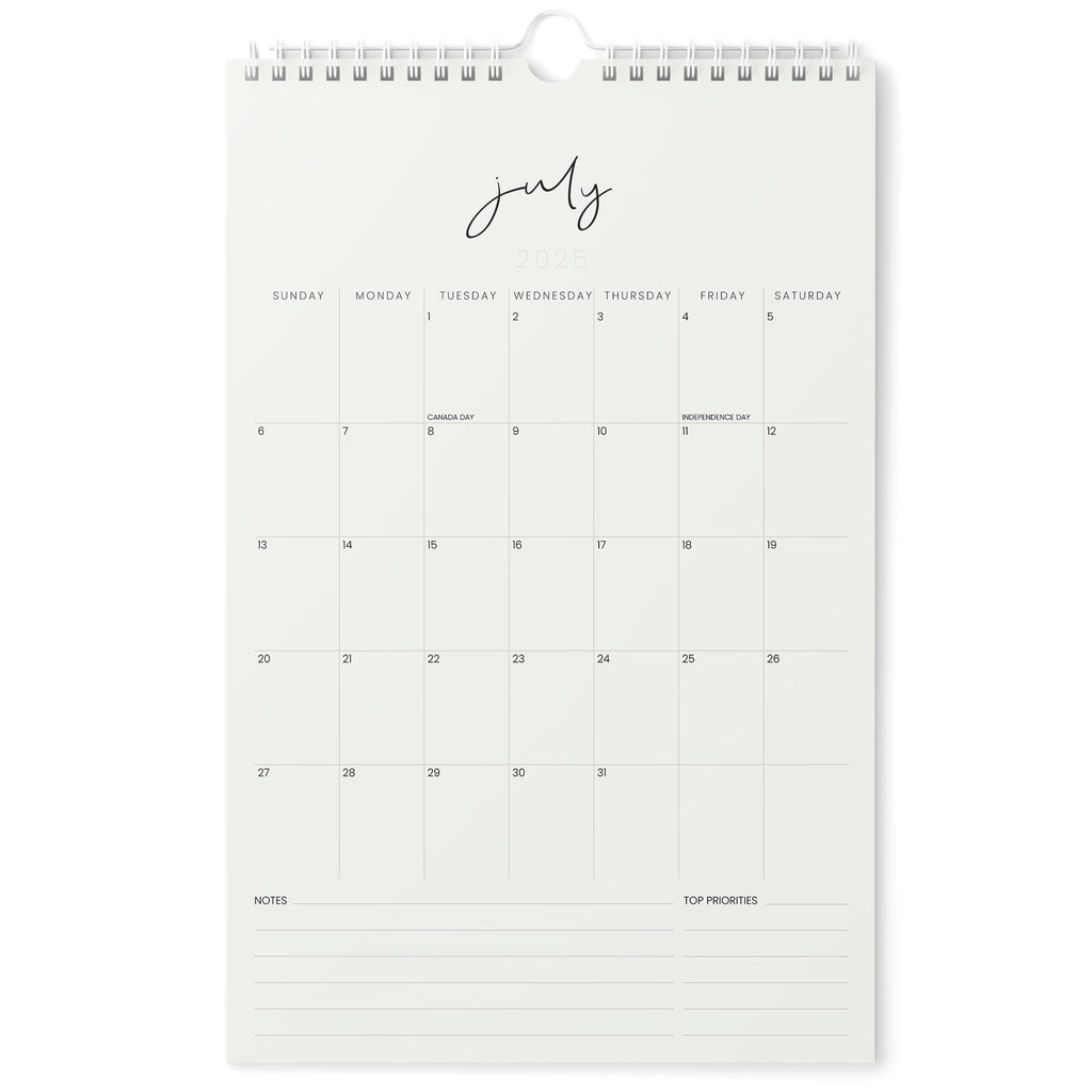 Karto Wall Calendar 2025-2026 - Vertical 11x17 inch July 2025 to December 2026 - Boost Your Productivity and Easy Planning with the Aesthetic Monthly Calendar - Cursive Beige