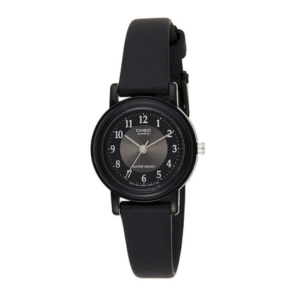 Casio LQ-139AMV-1B3 Reloj clásico de resina para mujer en color negro con marcas doradas y resistente al agua