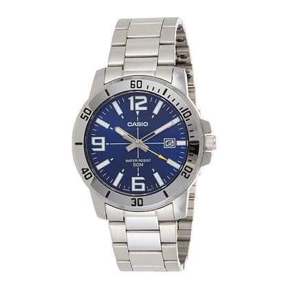 Casio Reloj de Acero Inoxidable Estilo Buceador para Hombre con Resistencia al Agua y Batería de 3 Años