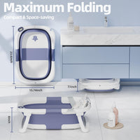 iBabyMax Bañera Plegable para Bebé con Termómetro 0 a 36 Meses Azul