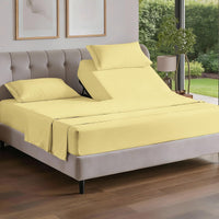 Flex Top Split Head King 4 Piece Sheet Set - Ultra-Soft & Cooling - Yellow