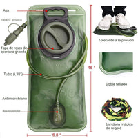 Vejiga de hidratación, vejiga de agua de 1.5-2-3L para mochila de senderismo, bolsa de