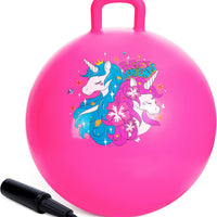 ZOOJOY Unicorn Hopper Ball, 20 in Bouncy Ball with Handle for Kids Age 5-12