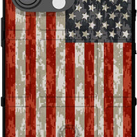 EGO TACTICAL Limited Edition Rugged Shield case Compatible with iPhone 14 Pro [6.1" Screen] Printed in The USA USA Digital Camouflage Full Color Flag
