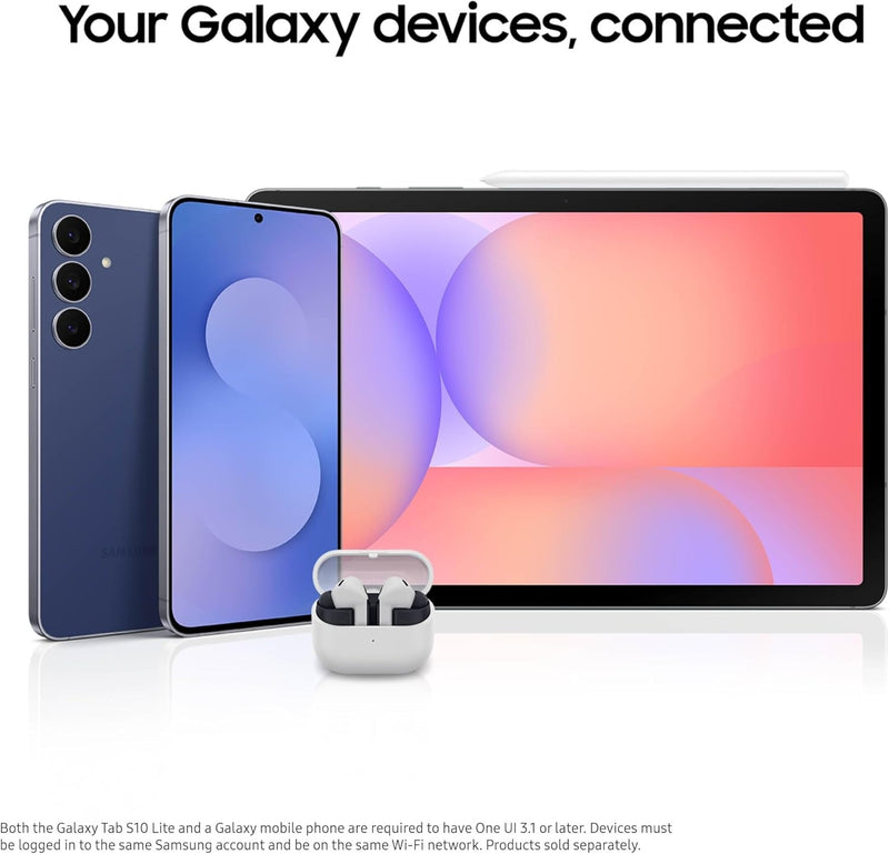 Samsung Galaxy Tab S10 Lite, 6GB RAM, 128GB, Long Battery Life, 10.9” LCD, S Pen for Note-Taking, Exynos 1380, Circle to Search, AI Tools, Gray