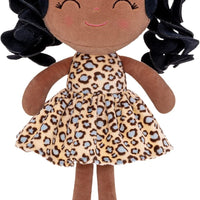 Gloveleya Baby Dolls Soft Snuggly First Baby Girl Gifts Plush Doll with Tanned Skin & Leopard Dress 12inches Animal Series