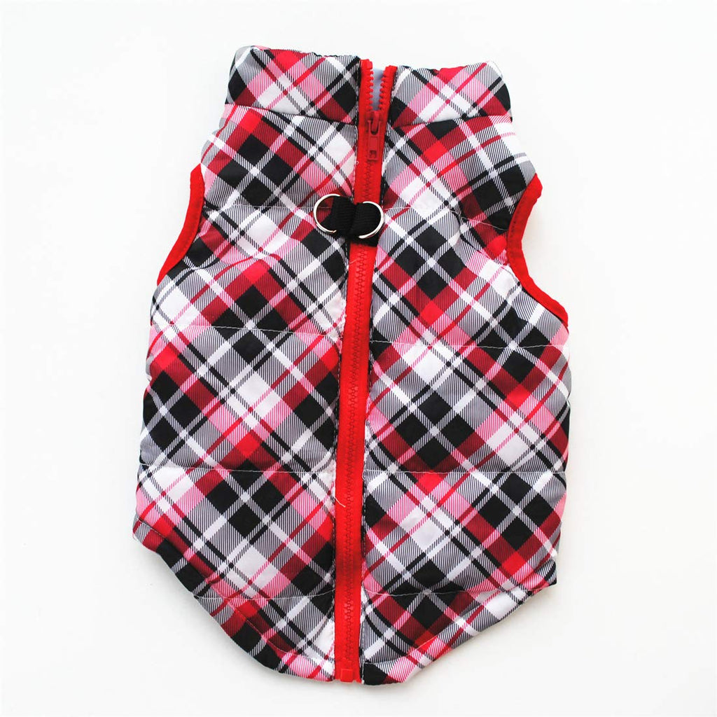 MaruPet Winter Waterproof Windproof Vest Coat for Small Medium Dogs - Warm Jacket for Cold Weather, Plaids M (Not Suitable for Big Dogs)