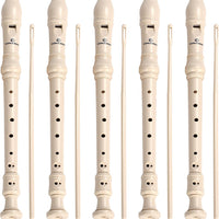 CONJURER 5Pc Soprano Recorder Instrument for Kids Student - German Fingering 8 Hole Flute ABS Descant Recorders for Beginners with Cleaning Rod and Bag for Kids over 3 Years Old