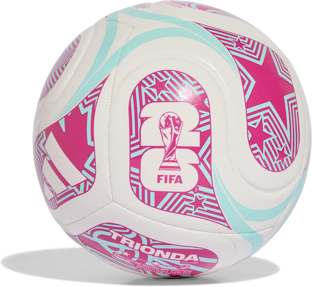 Adidas Unisex-Adult World Cup Soccer Ball, White/Flash Aqua/Shock Pink, 5