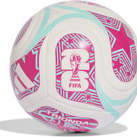 Adidas Unisex-Adult World Cup Soccer Ball, White/Flash Aqua/Shock Pink, 3