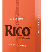 D’Addario Woodwinds - Rico Bb Clarinet Reeds - Reeds for Bb Clarinet - Crafted for Beginners, Students, Educators - Strength 2.0, 25-pack