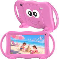 Trayoo Kids Tablet 7 Inch Tablets for Kids 3-12, 32GB Toddler Tablet with Dual Camera, Parental Control, Solid Case, WiFi, GMS, YouTube, Netflix, Android Learning Software Installed (Pink)