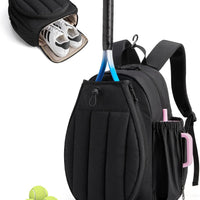 BAGSMART - Bolsa de tenis y gimnasio para mujeres, con compartimento para 2 raquetas,