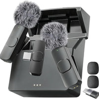 Mini Mic Pro (Latest Model – #1 Microphone for iPhone & Android, Wireless Mini Microphone, Clear Voice, Noise Cancelling, Lavalier Mic for TikTok, YouTube & Interviews (with Charging Case)