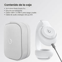 Beats Studio Pro - Mate blanco — Audífonos over-ear premium con ANC, hasta 40h