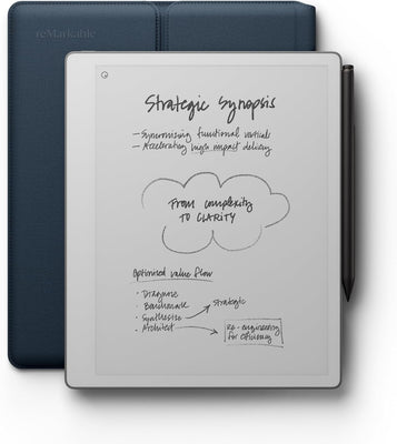 reMarkable Paper 10.3" B&N (Pure Bundle con Marker Plus) - Folio Azul Océano