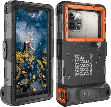 GYEFECVD 𝟐𝟎𝟐5 Underwater Snorkeling Diving Phone Case for Phone 16/15/14/13/12/11 Pro Max/XR/XS/X Galaxy S8/S9/S10.[50ft/15m] Professional Scuba Dive Waterproof Case Underwater Photo Video Black