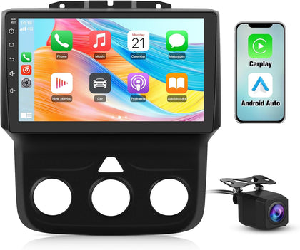 Junsun Car Stereo for Dodge RAM 1500 2500 3500 2013 2014 2015 2016 2017 2018 Qualcomm with Wireless CarPlay Android Auto Bluetooth GPS WiFi Backup Camera[4G+64G]