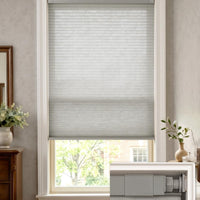 LazBlinds No Drill Light Filtering Cellular Shades, 33.5" W x 48" H, Dove Grey