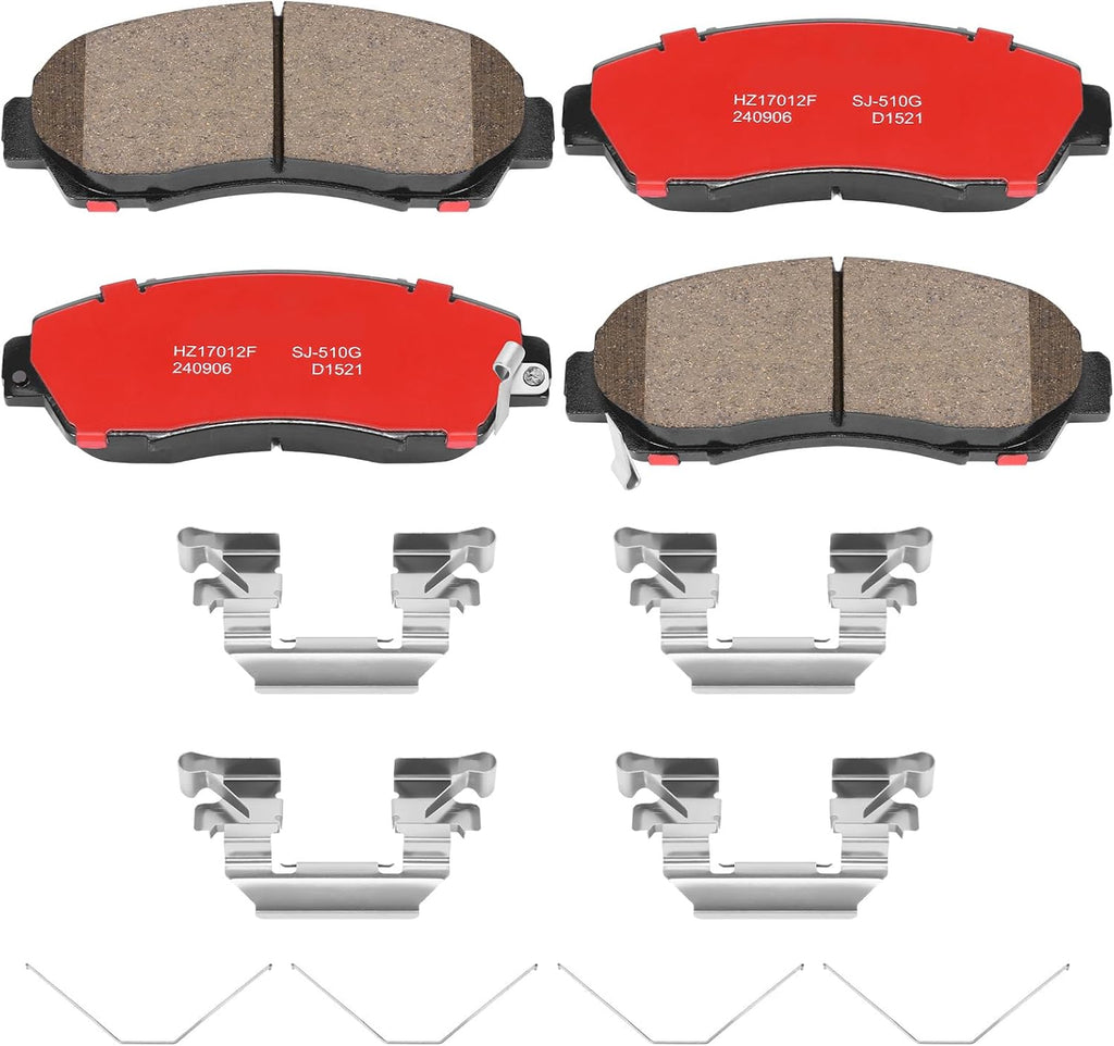 HECHENQICHE D1521 Front Ceramic Brake Pads Kit Fit For Honda Accord Crosstour 2011, For Crosstour 2012-2015, For CR-V 2012-2016, 2020-2022, For Odyssey 2011-2017, Passport 2019-2023