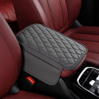 BNMFFYU Car Center Console Cover Fit for Volkswagen Jetta: Leather Car Armrest Cover Cushion with 2 Storage Bags - Car Accessories Console Arm Rest Protector(002# Grey)